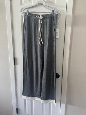 Talbots Haven Well Within Gray Cream Wide Leg Lounge Pants Size M Medium